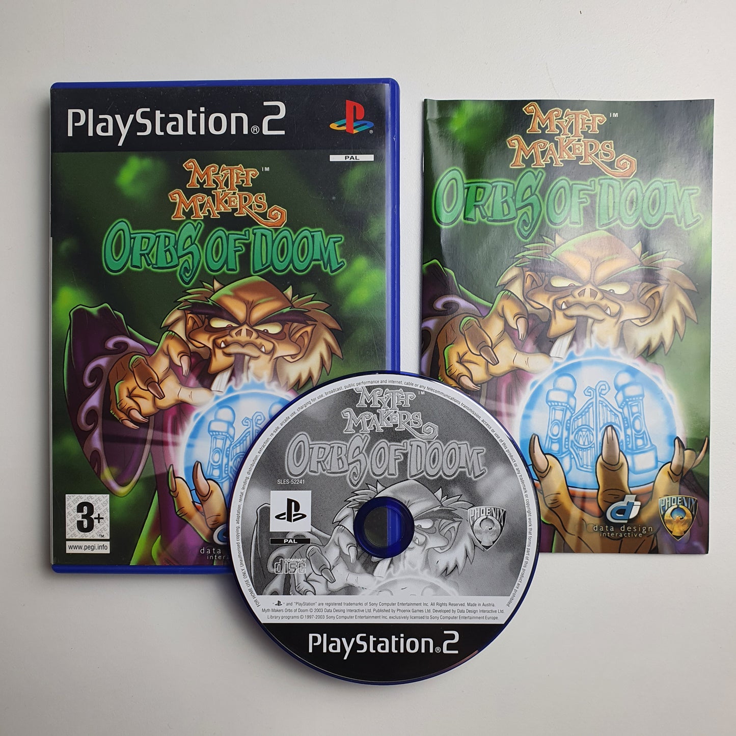 PlayStation 2 game 'Orbes of Fortune' with packaging and disc on a white background