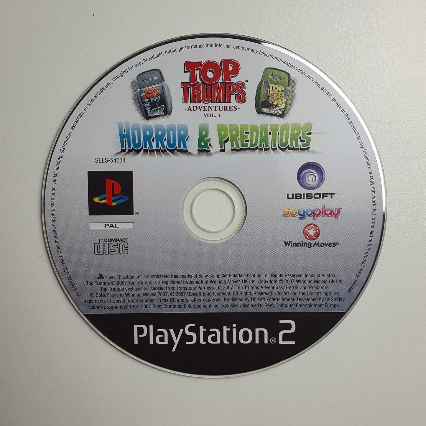 Game disc for 'Top Trumps' on a white background