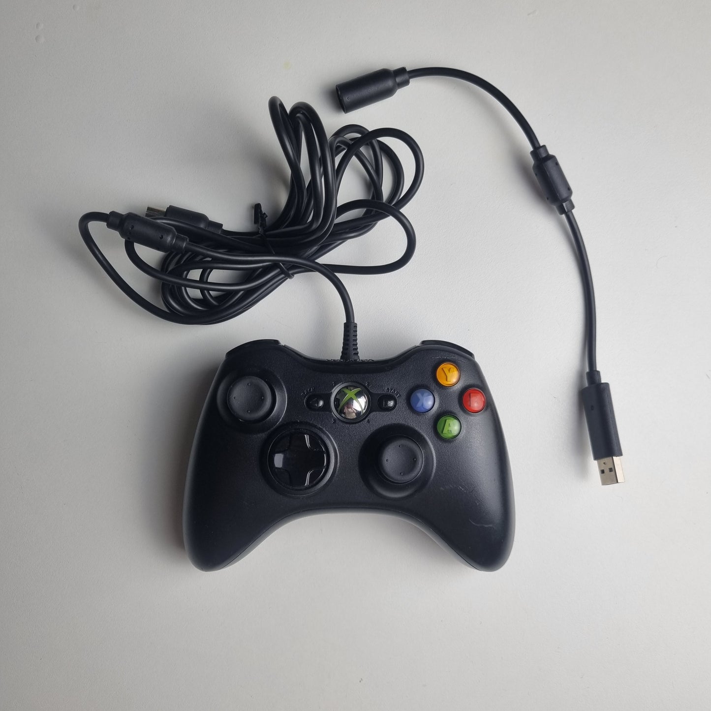 Official Microsoft Xbox 360 'S' Wired Black Controller w/ Breakaway Cable