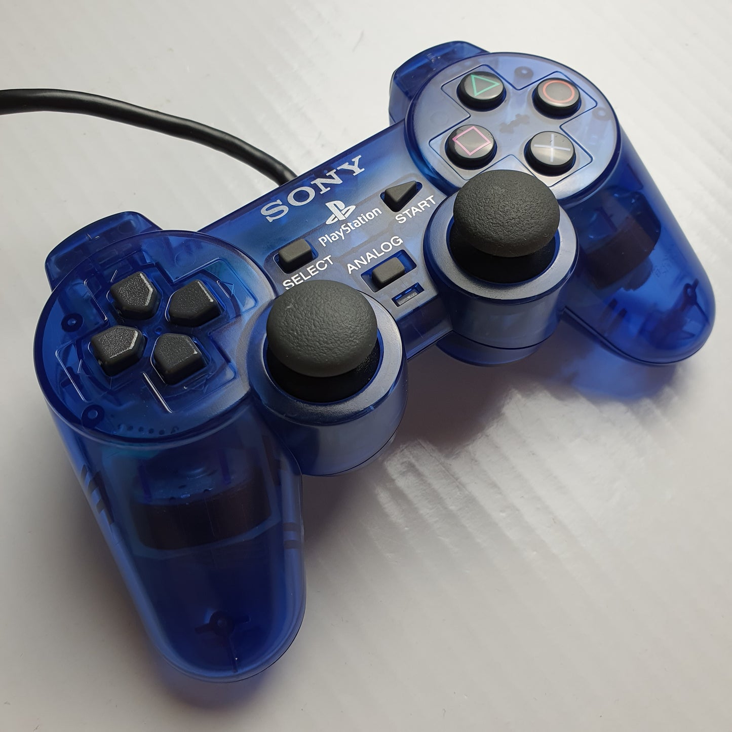 Official Sony PlayStation 2 PS2 Translucent Blue Wired Controller