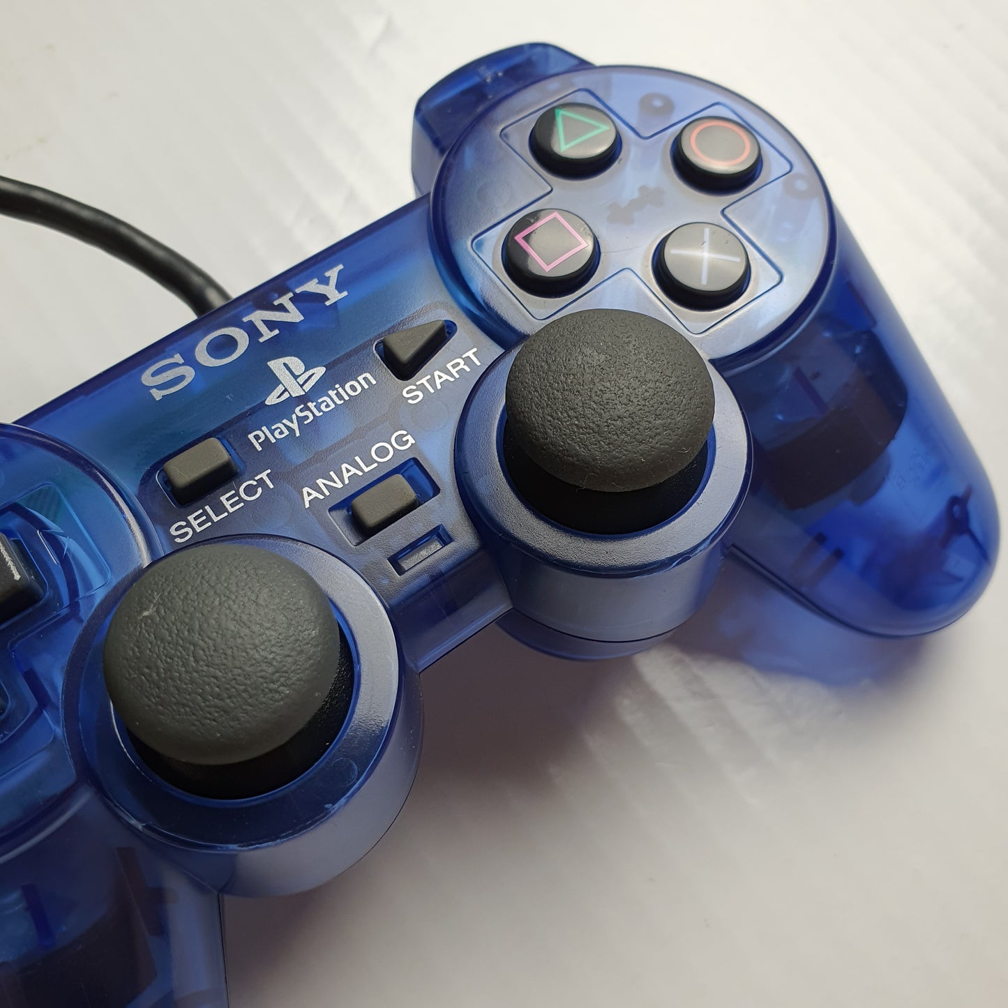 Official Sony PlayStation 2 PS2 Translucent Blue Wired Controller