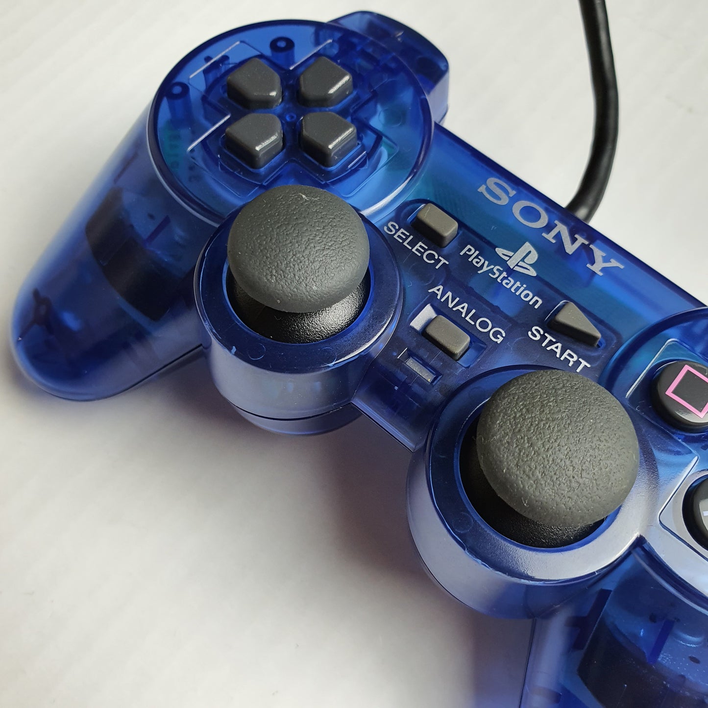 Official Sony PlayStation 2 PS2 Translucent Blue Wired Controller