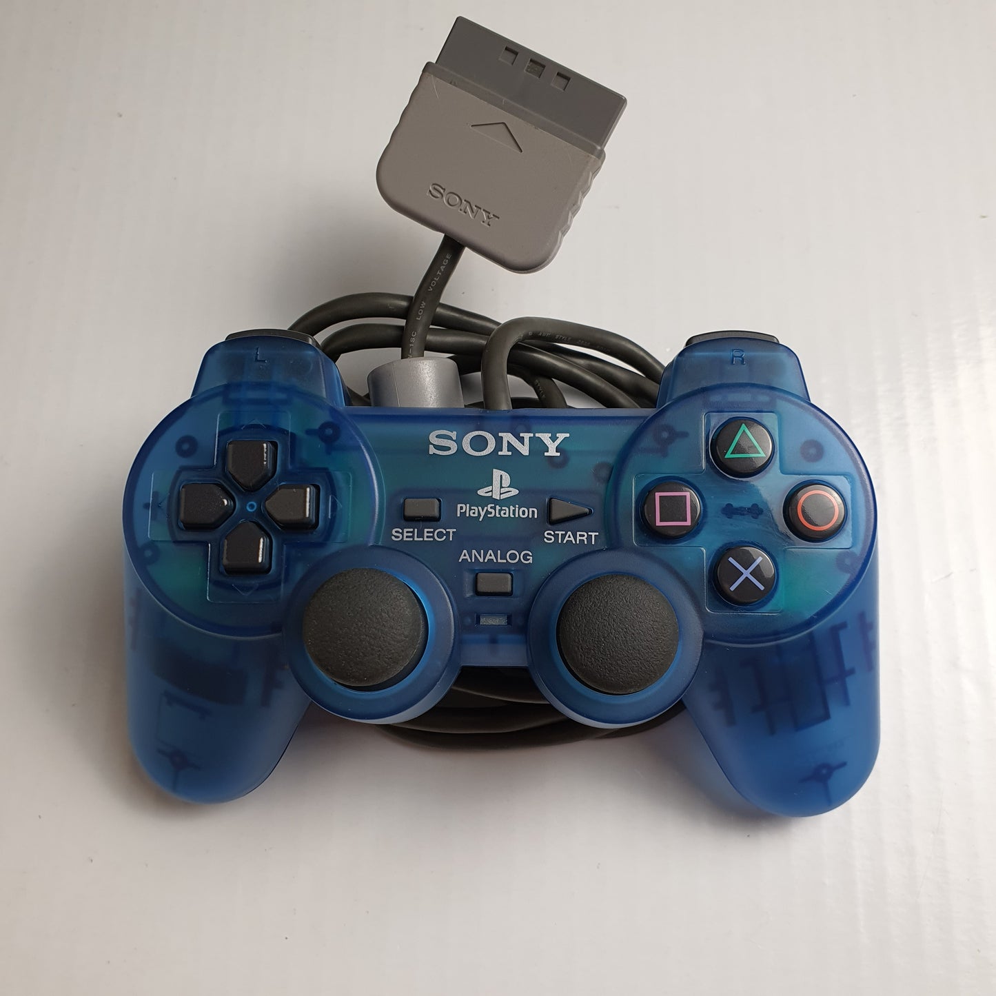 Official Sony PlayStation PS1 DualShock Transparent Blue Controller