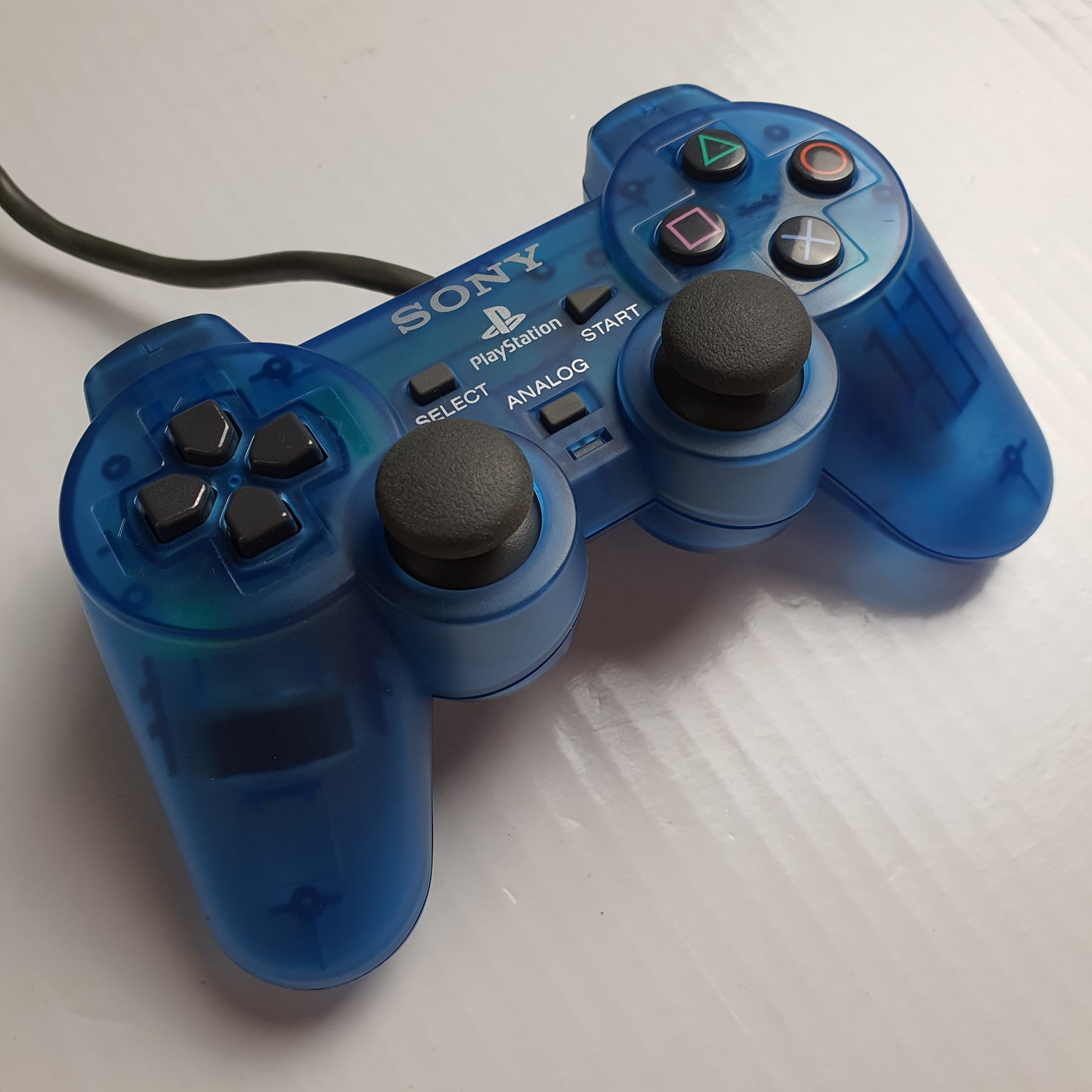 Official Sony PlayStation PS1 DualShock Transparent Blue Controller