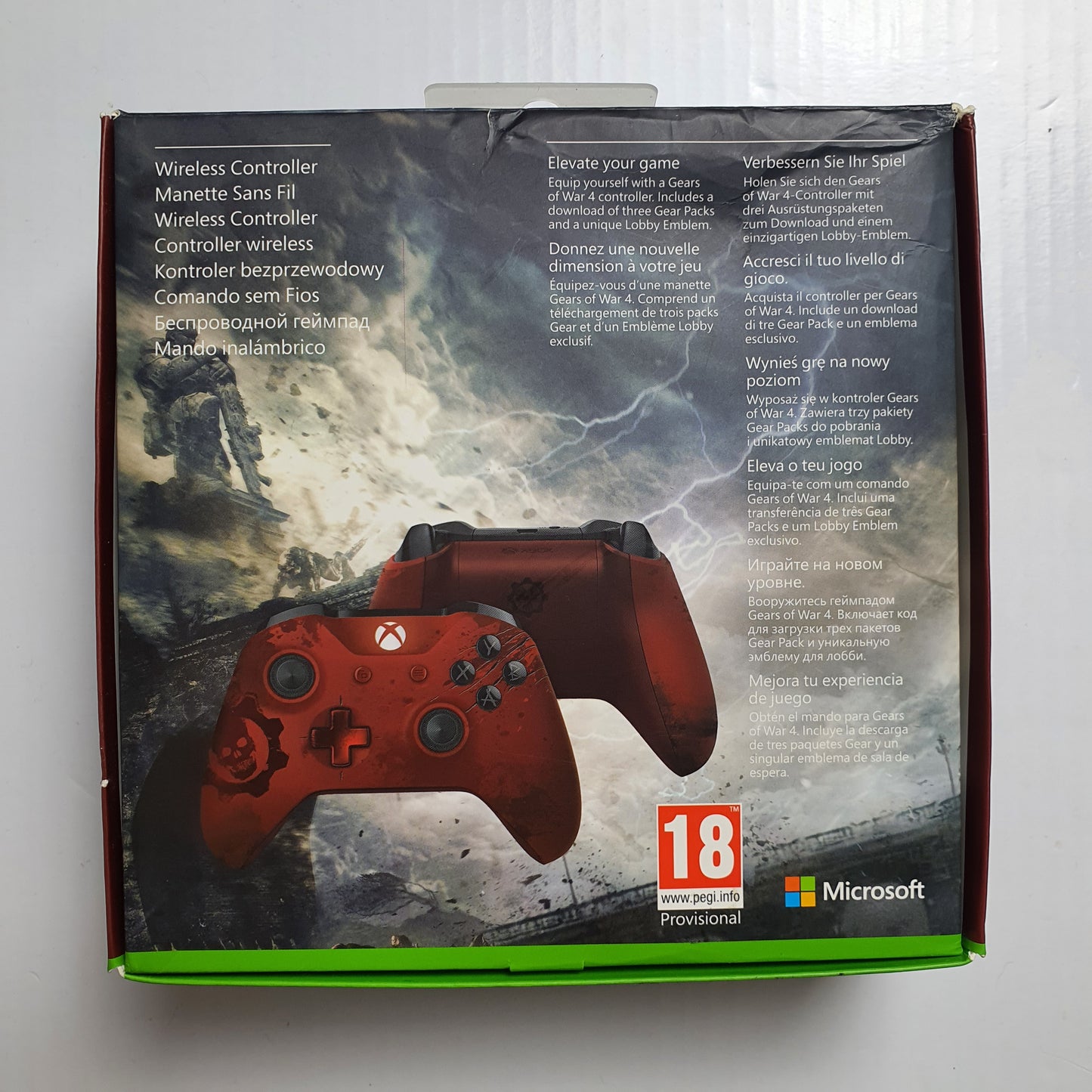 Official Microsoft Xbox Limited Edition 'Gears of War 4: Crimson Omen' Wireless Bluetooth Controller 1708