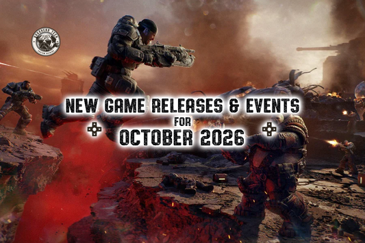 Thumbnail image for a blog article for new game release and events for October 2026. It features an image in the background from upcoming game 'Gears of War: E-day'.
