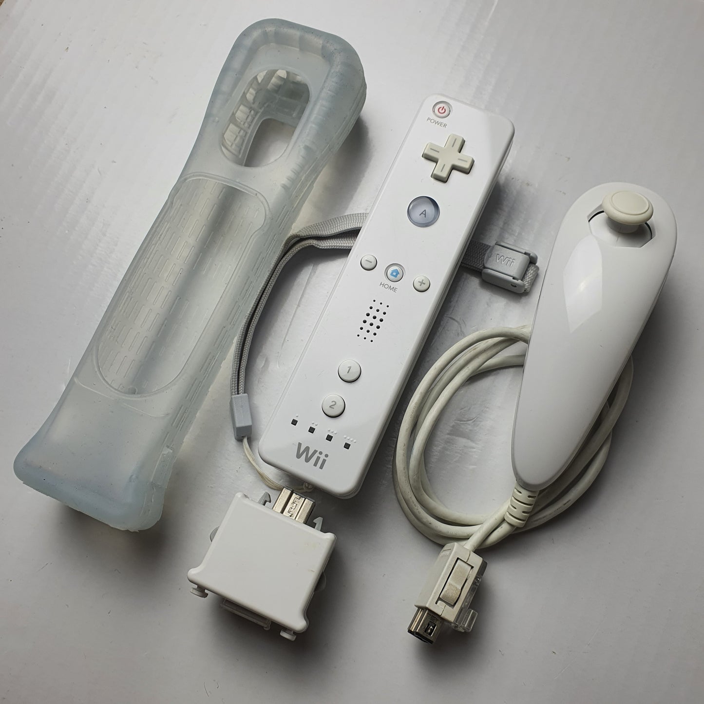 Wii Remote/Controller Bundle White - Includes Remote, Nunchuk, Motion Plus Adaptor, Protective Case