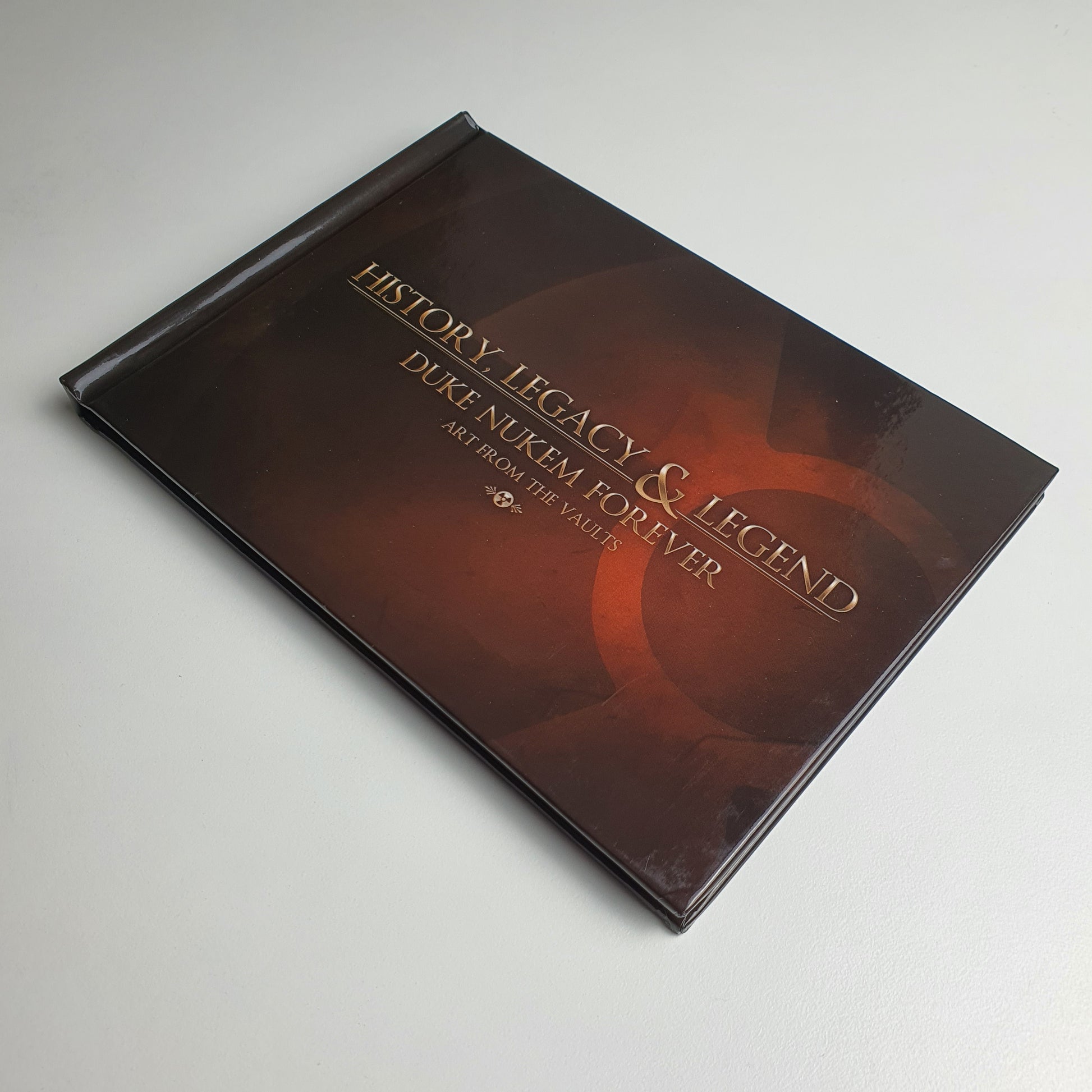 Brown Duke Nukem artbook on a grey background.