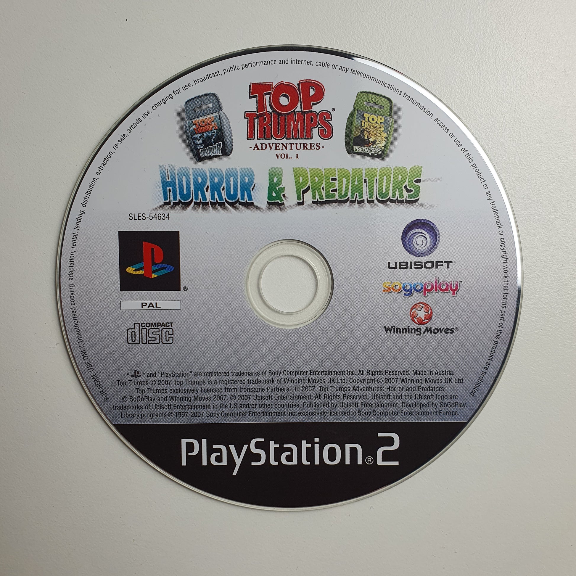 Game disc for 'Top Trumps' on a white background
