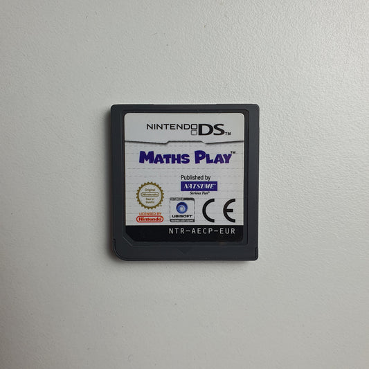 Nintendo DS game cartridge for 'Maths Play' on a light gray background