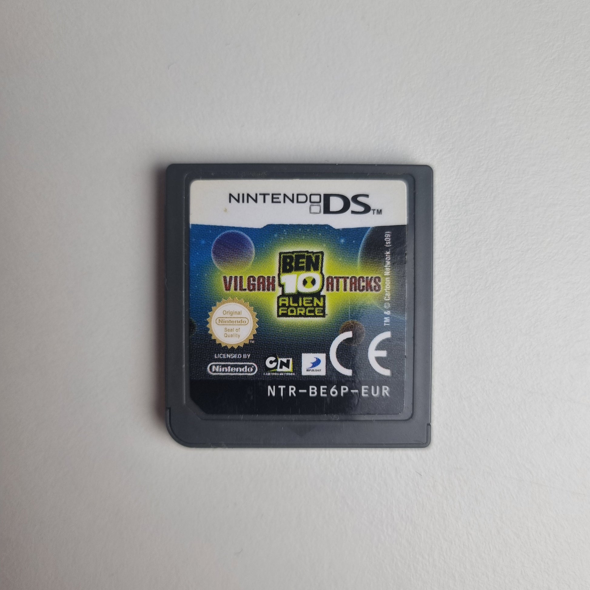 Official Nintendo DS pre-loved game cartridge titled 'Ben 10: Vilgax Attacks Alien Force' on a white background