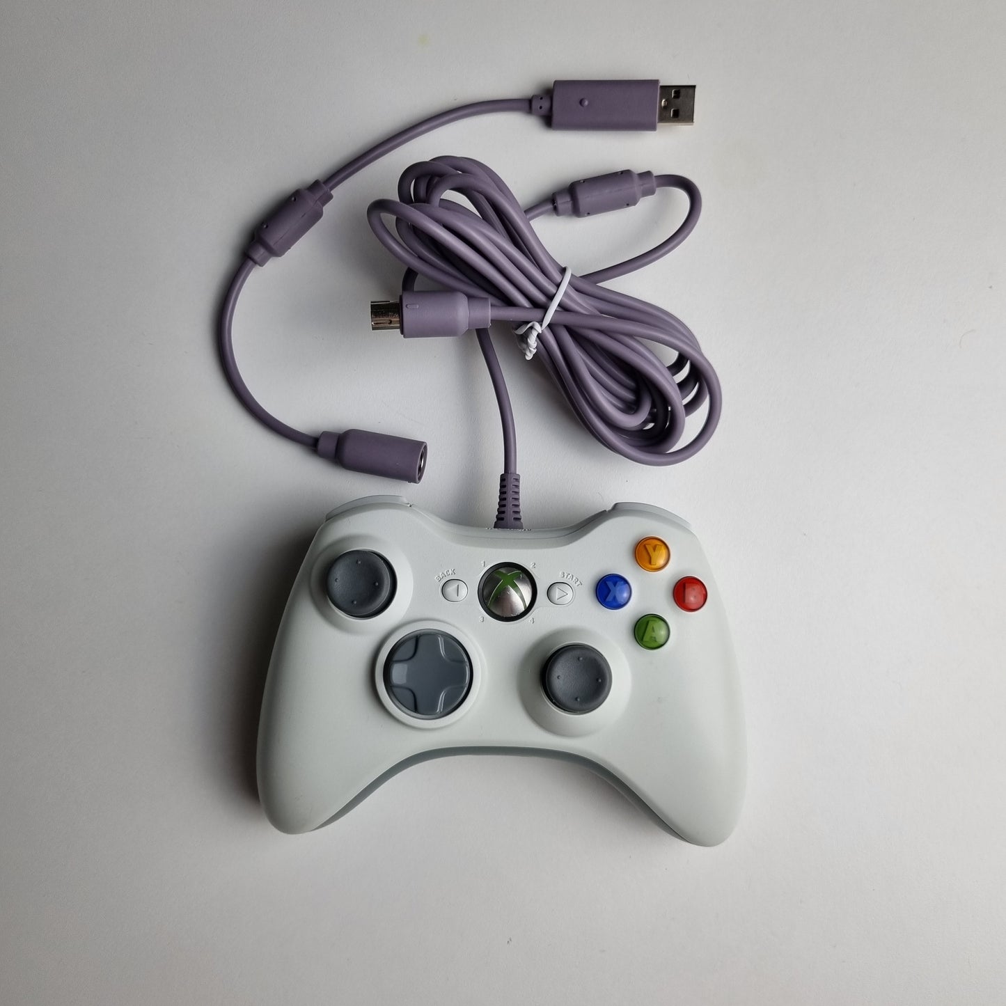 Official Microsoft Xbox 360 Wired White Controller w/ Breakaway Cable