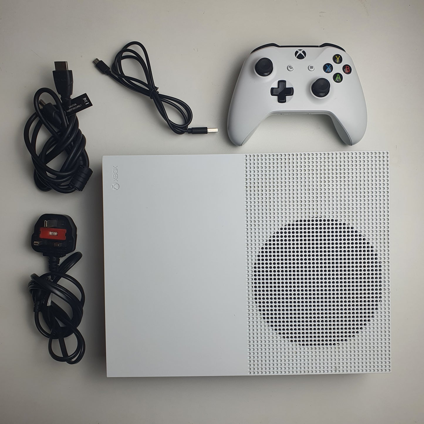 Microsoft Xbox One S 1TB White Disc Edition Bundle - Inc. Console, Controller and Cables