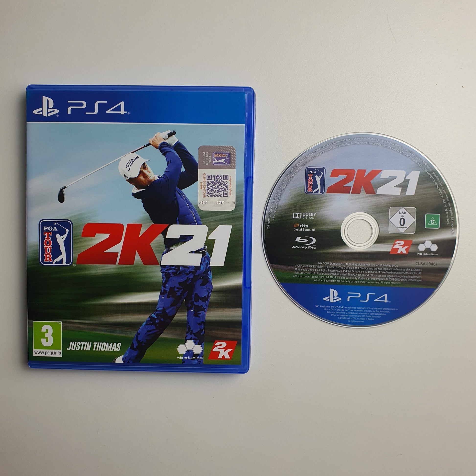 PGA Tour 2K21 game case and disc  on a white background