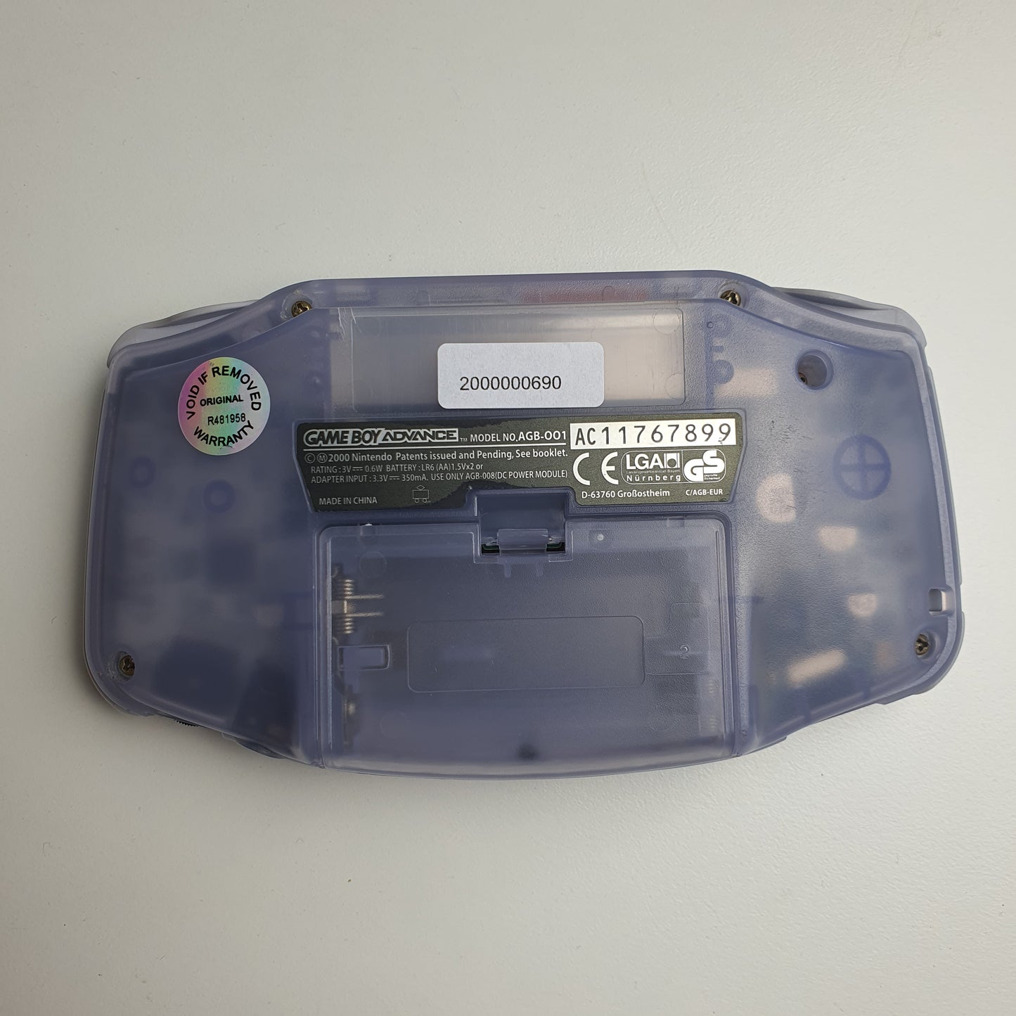 Nintendo Game Boy Advance 'Glacier' Handheld Console