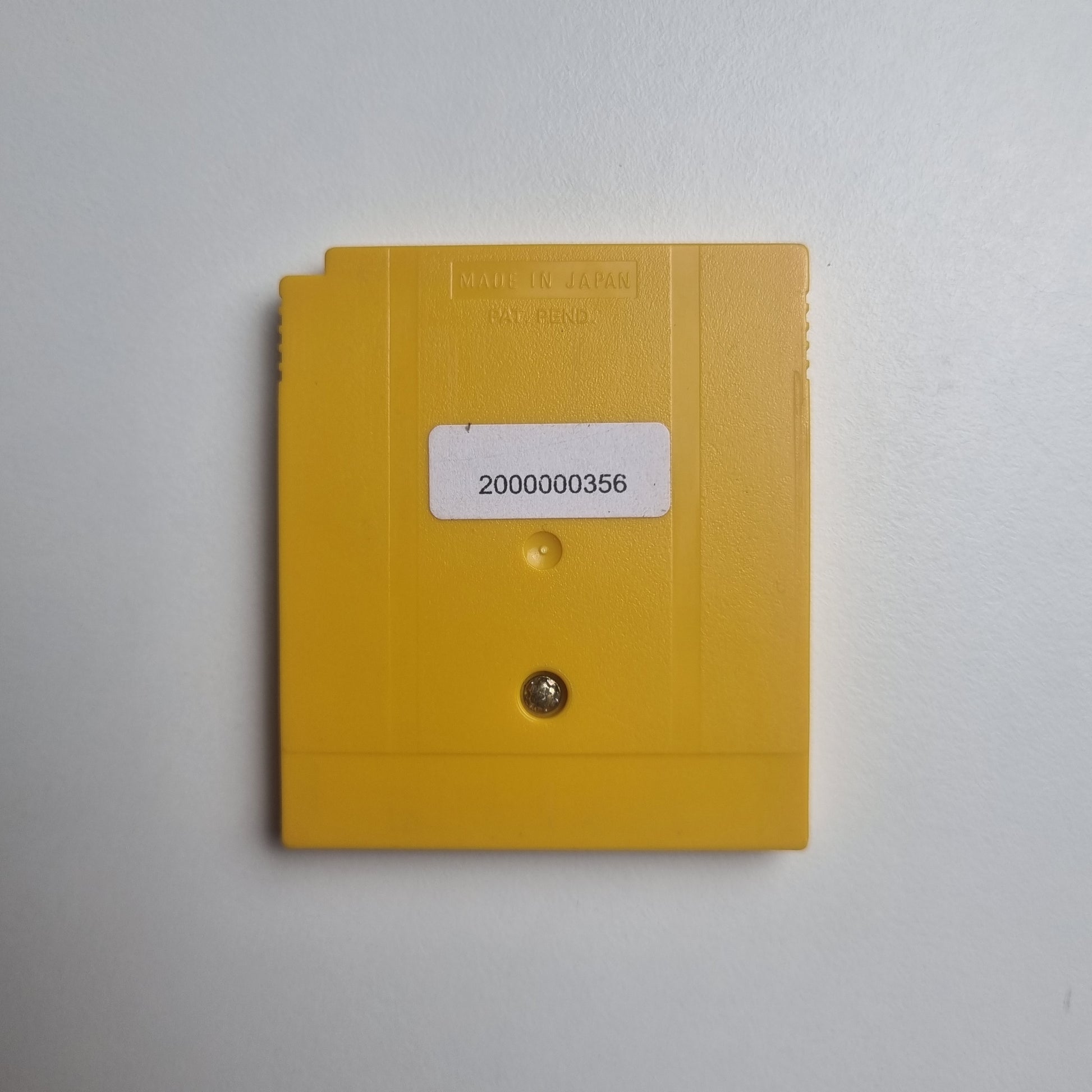 The back of a video game cartridge for 'Pokémon: Yellow Version' on Game Boy.