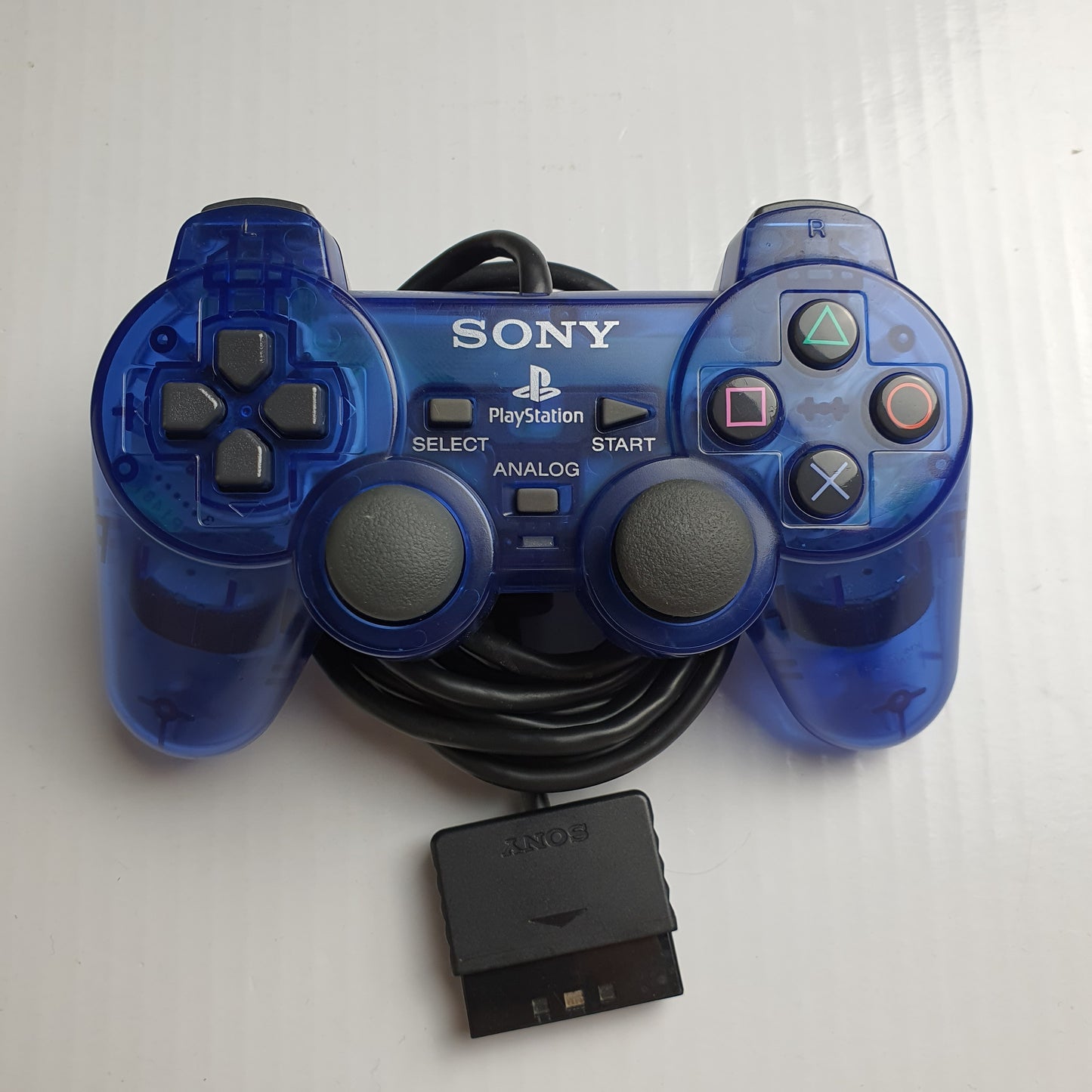 Official Sony PlayStation 2 PS2 Translucent Blue Wired Controller