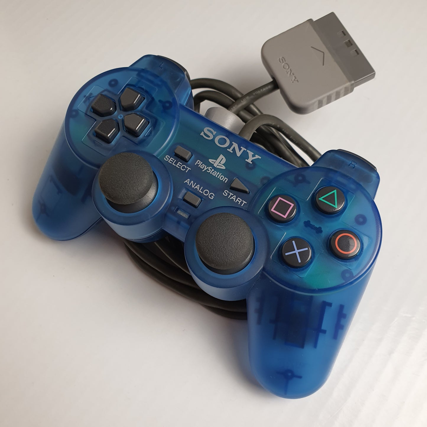 Official Sony PlayStation PS1 DualShock Transparent Blue Controller