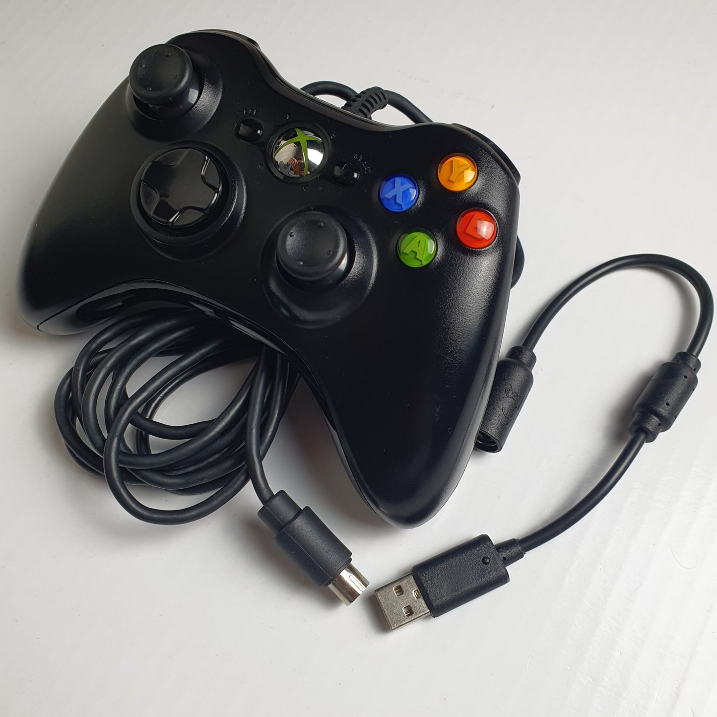 Official Microsoft Xbox 360 'S' Wired Black Controller w/ Breakaway Cable
